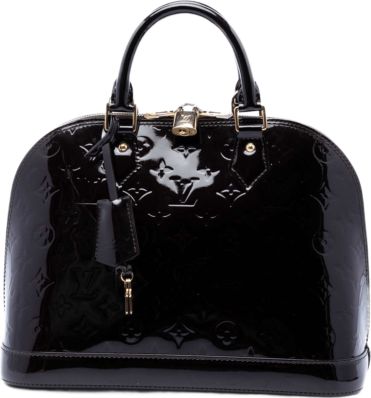 Louis Vuitton Monogram Vernis Alma Pm, från Luxclusif, i färgen purpur.