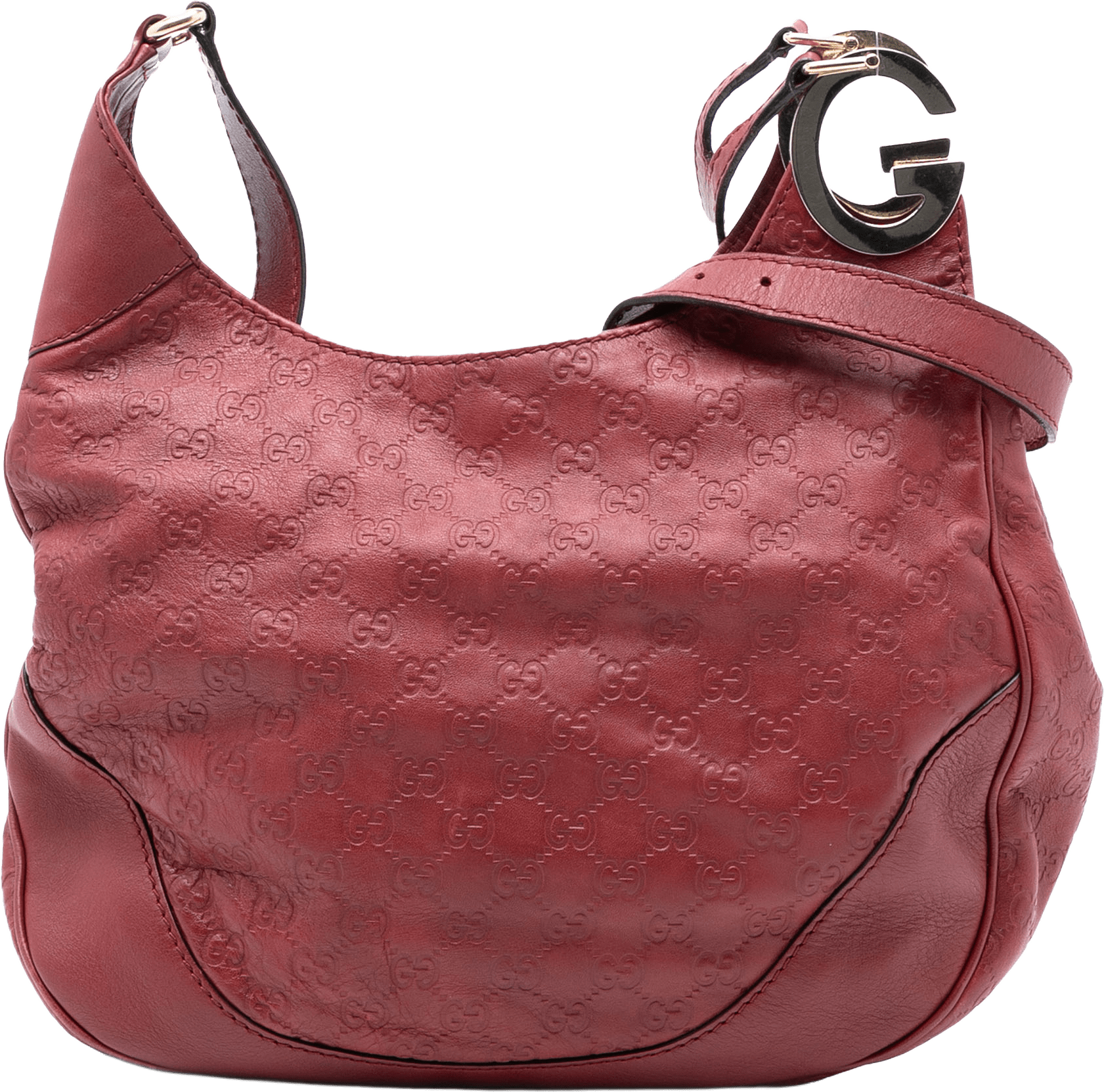 Gucci Guccissima Charlotte Crossbody, från Luxclusif, i färgen red.