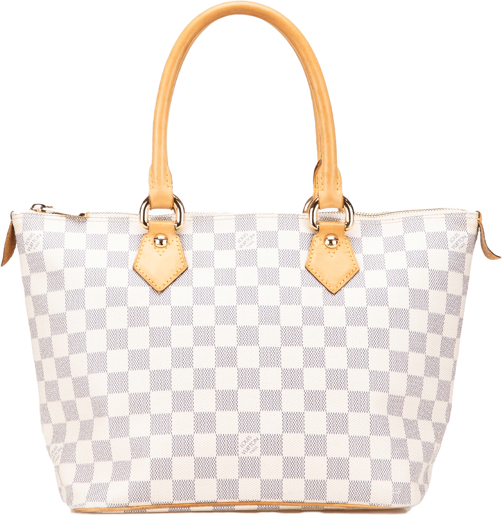 Louis Vuitton Damier Azur Saleya Pm, från Luxclusif, i färgen white.