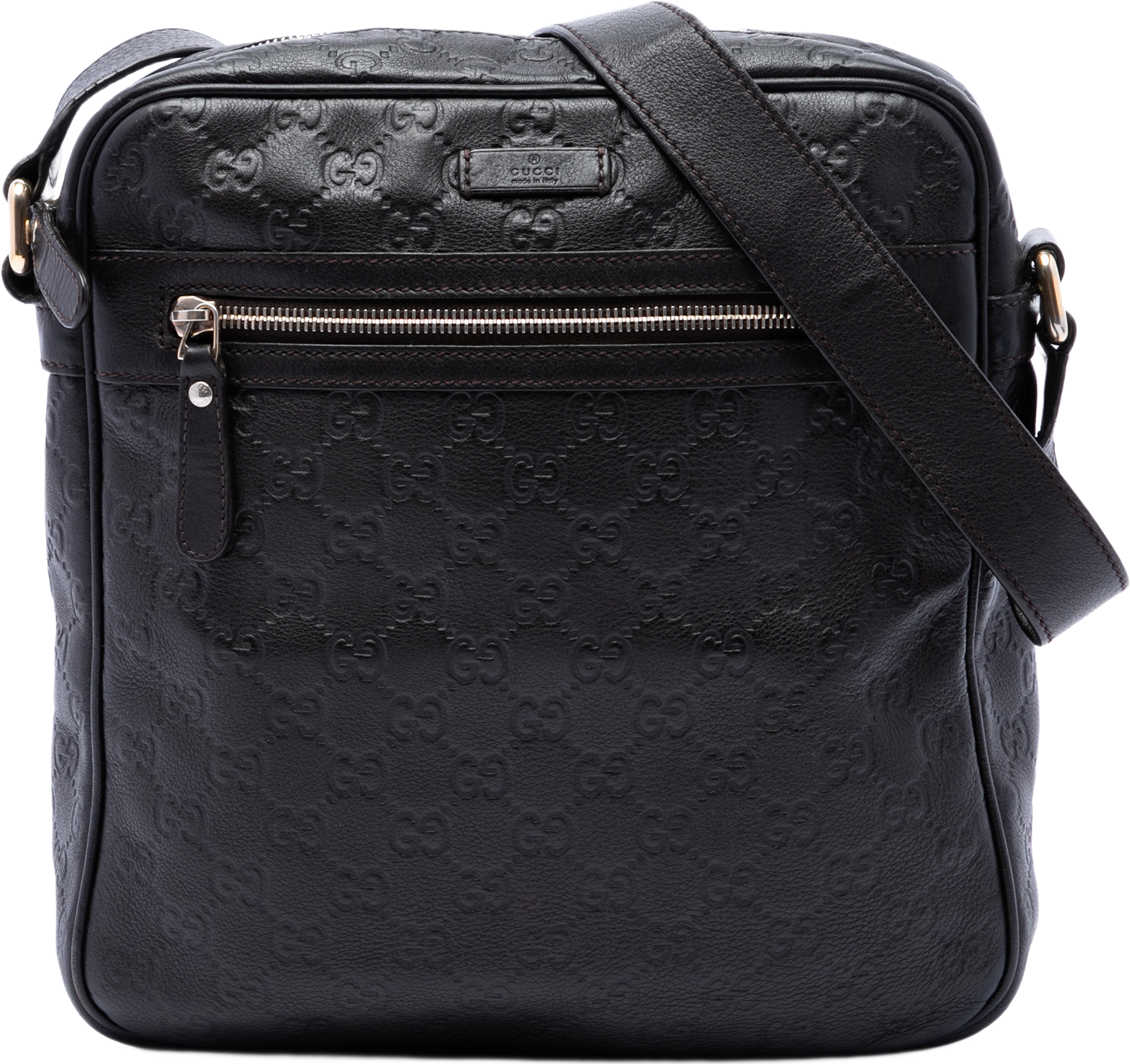 Gucci Guccissima Crossbody, från Luxclusif, i färgen brun.