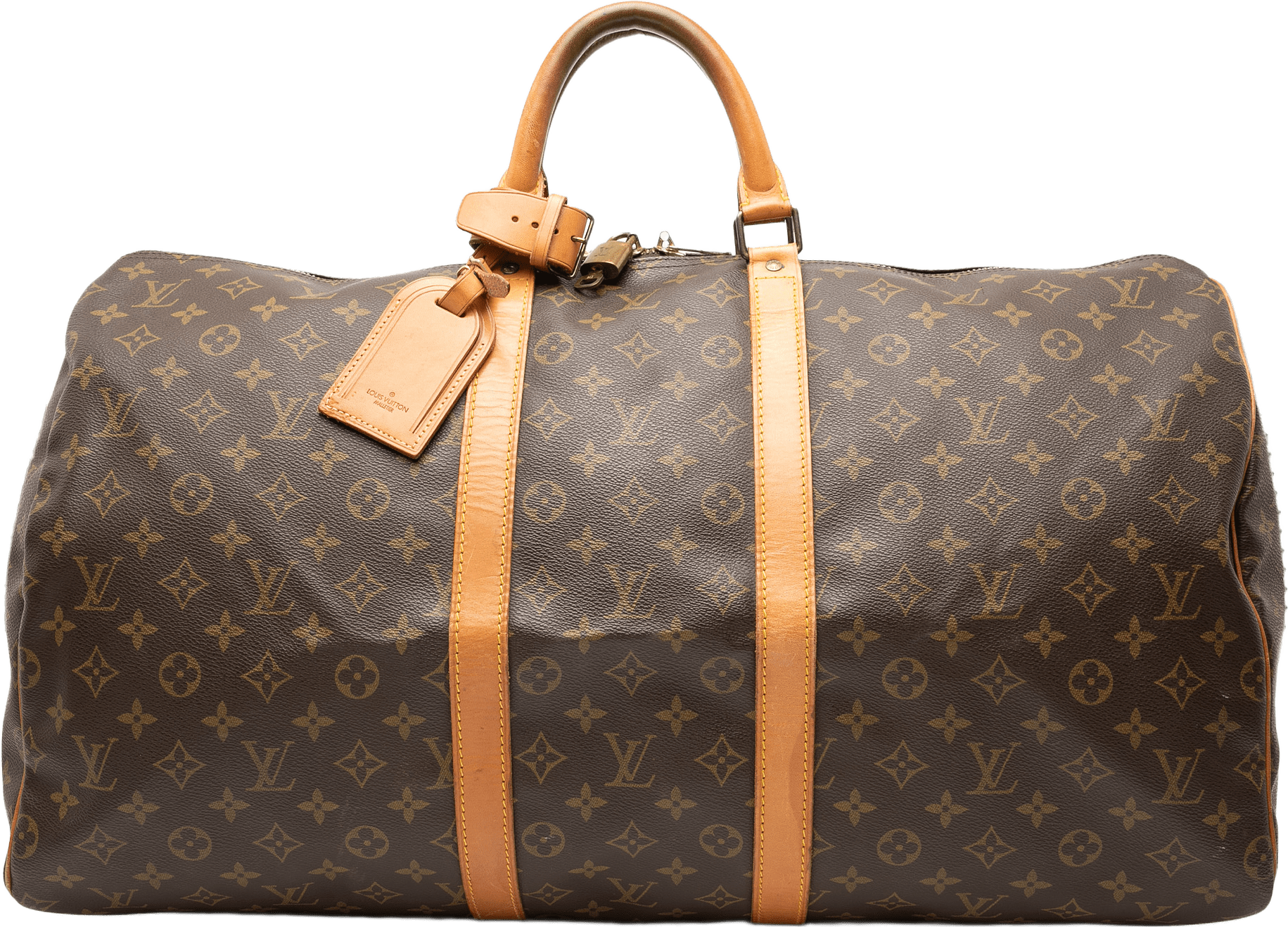 Louis Vuitton Monogram Keepall 55, från Luxclusif, i färgen brown.