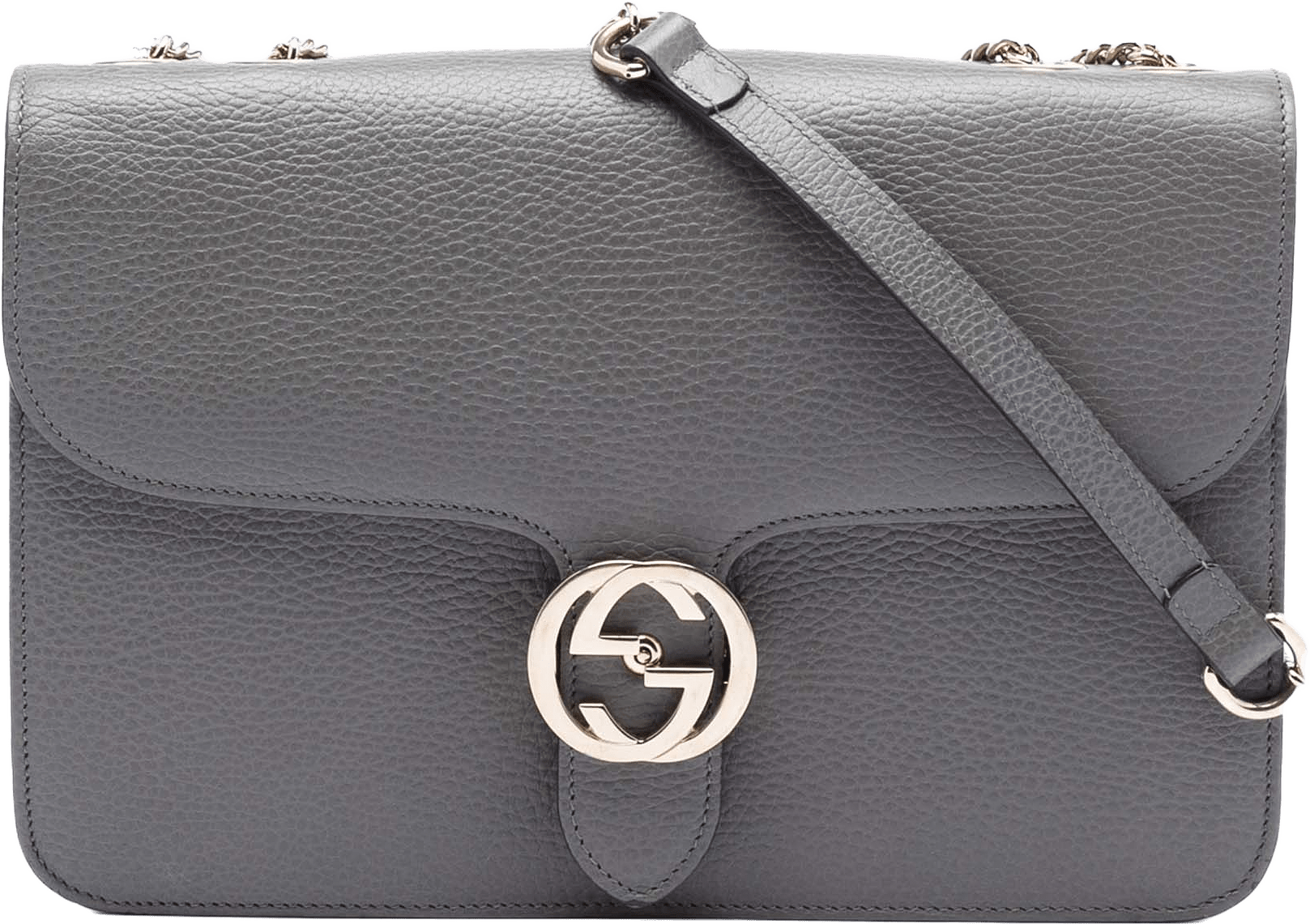 Gucci Medium Dollar Calfskin Interlocking G Crossbody, från Luxclusif, i färgen gray.