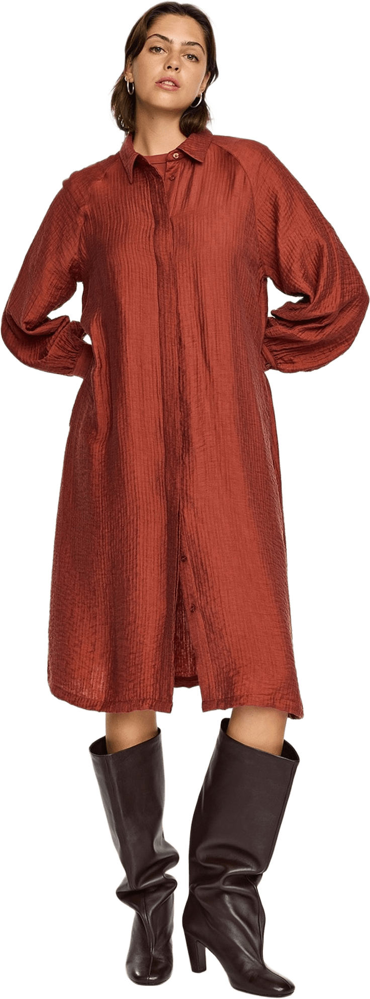 Srjessa Dress - Henna, från Soft Rebels, i färgen henna.