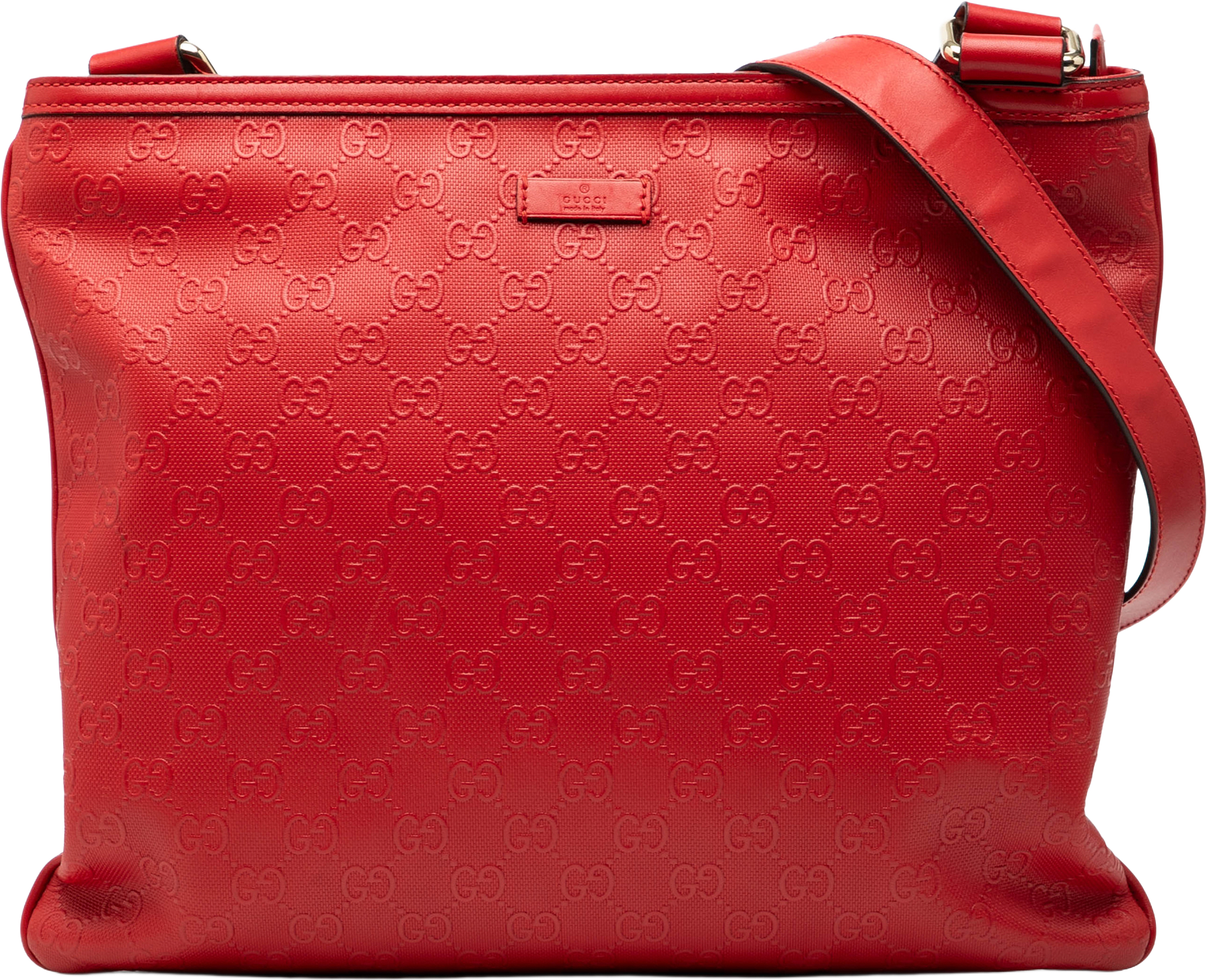 Gucci Guccissima Crossbody, från Luxclusif, i färgen red.