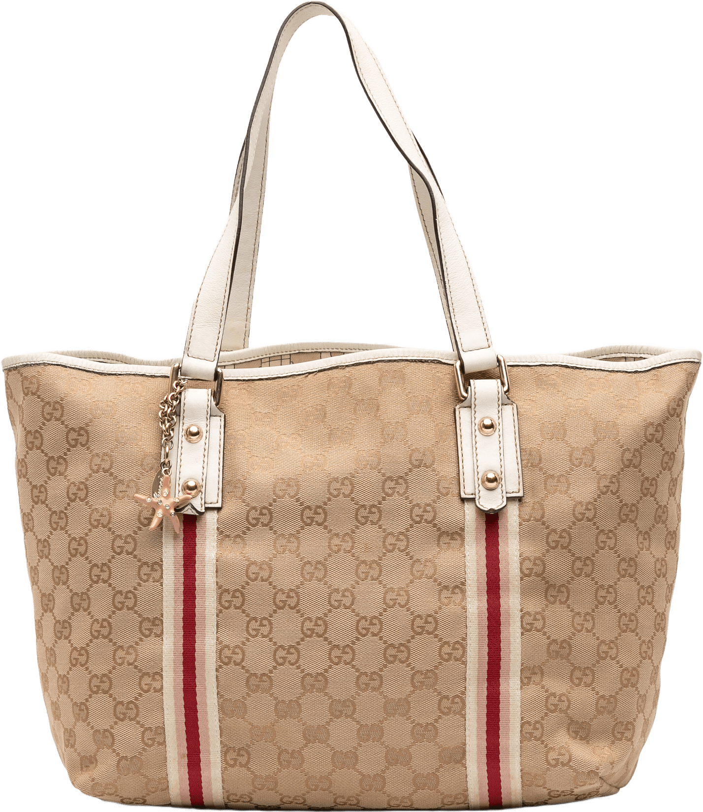 Gucci Large Gg Canvas Jolicoeur Tote, från Luxclusif, i färgen beige.