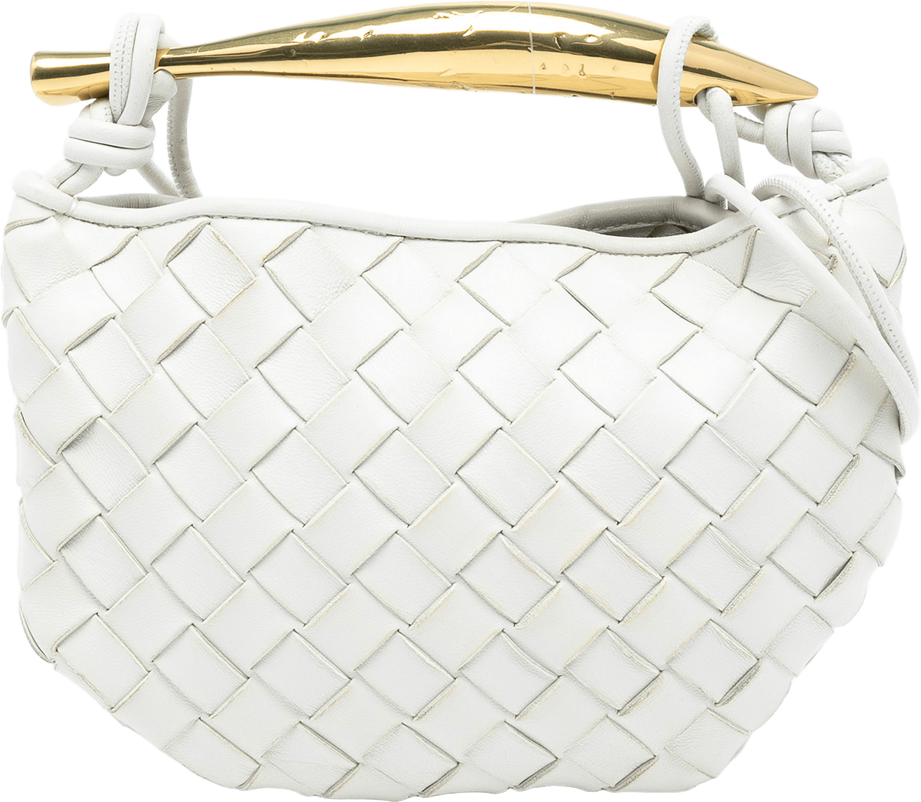 Bottega Veneta Baby Lambskin Intrecciato Sardine, från Luxclusif, i färgen white.