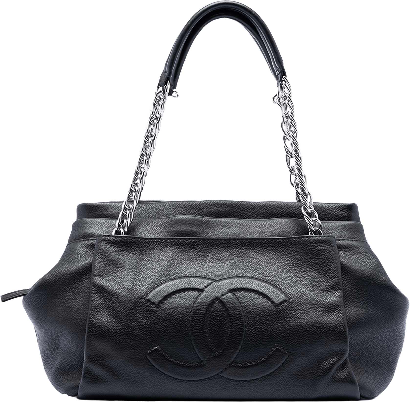 Chanel Cc Caviar Tuck Tote, från Luxclusif, i färgen black.