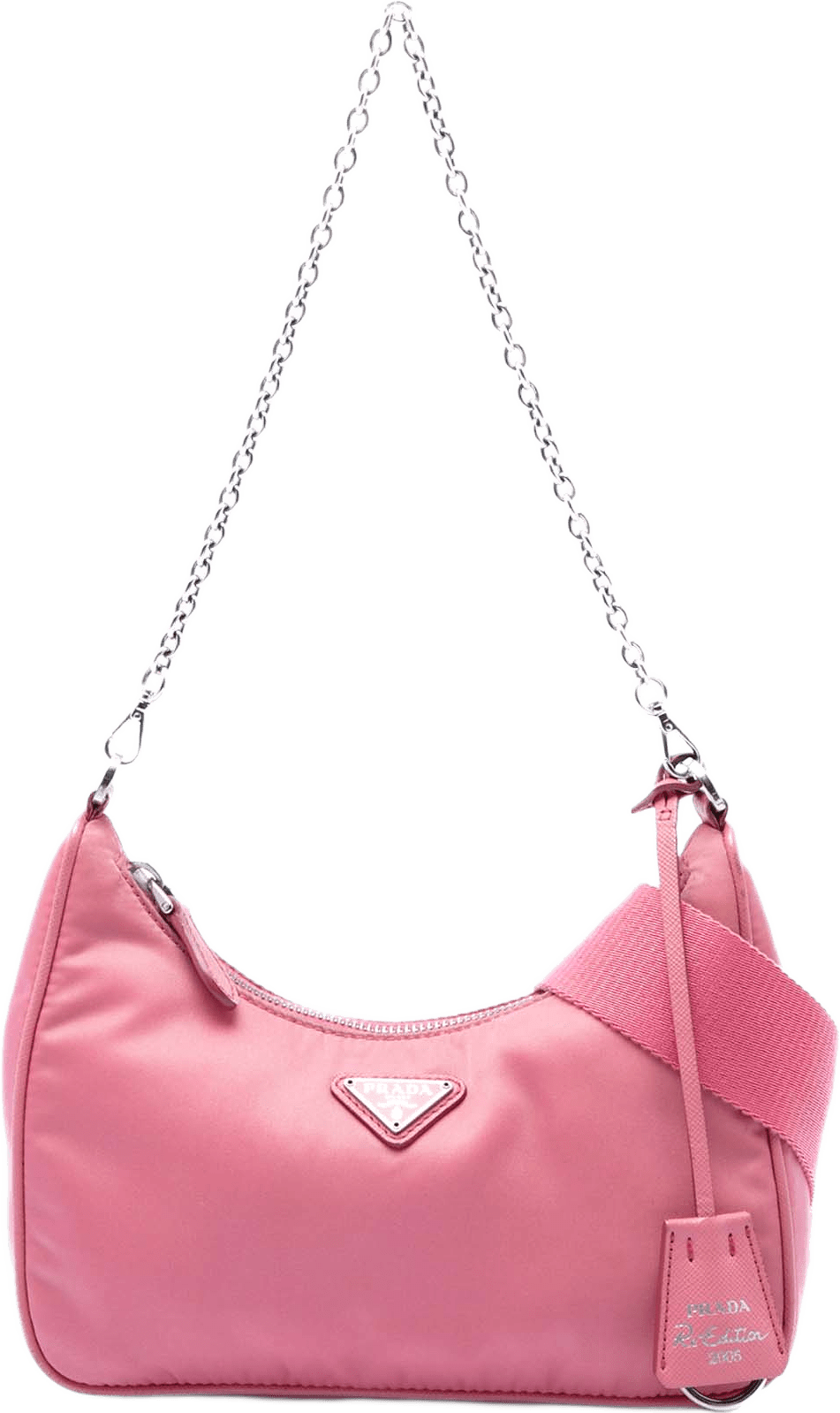 Prada Tessuto Re Edition 2005 Satchel, från Luxclusif, i färgen rosa.