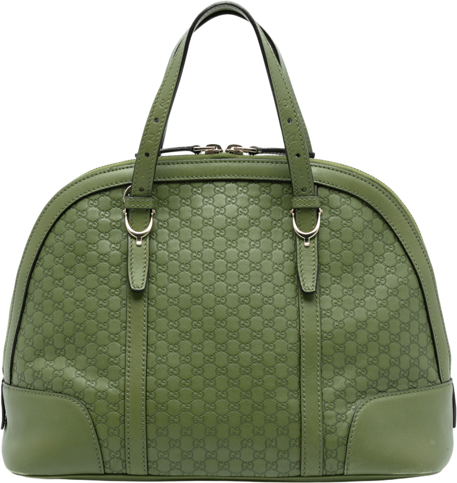 Gucci Medium Microguccissima Nice Dome Satchel, från Luxclusif, i färgen olive green.