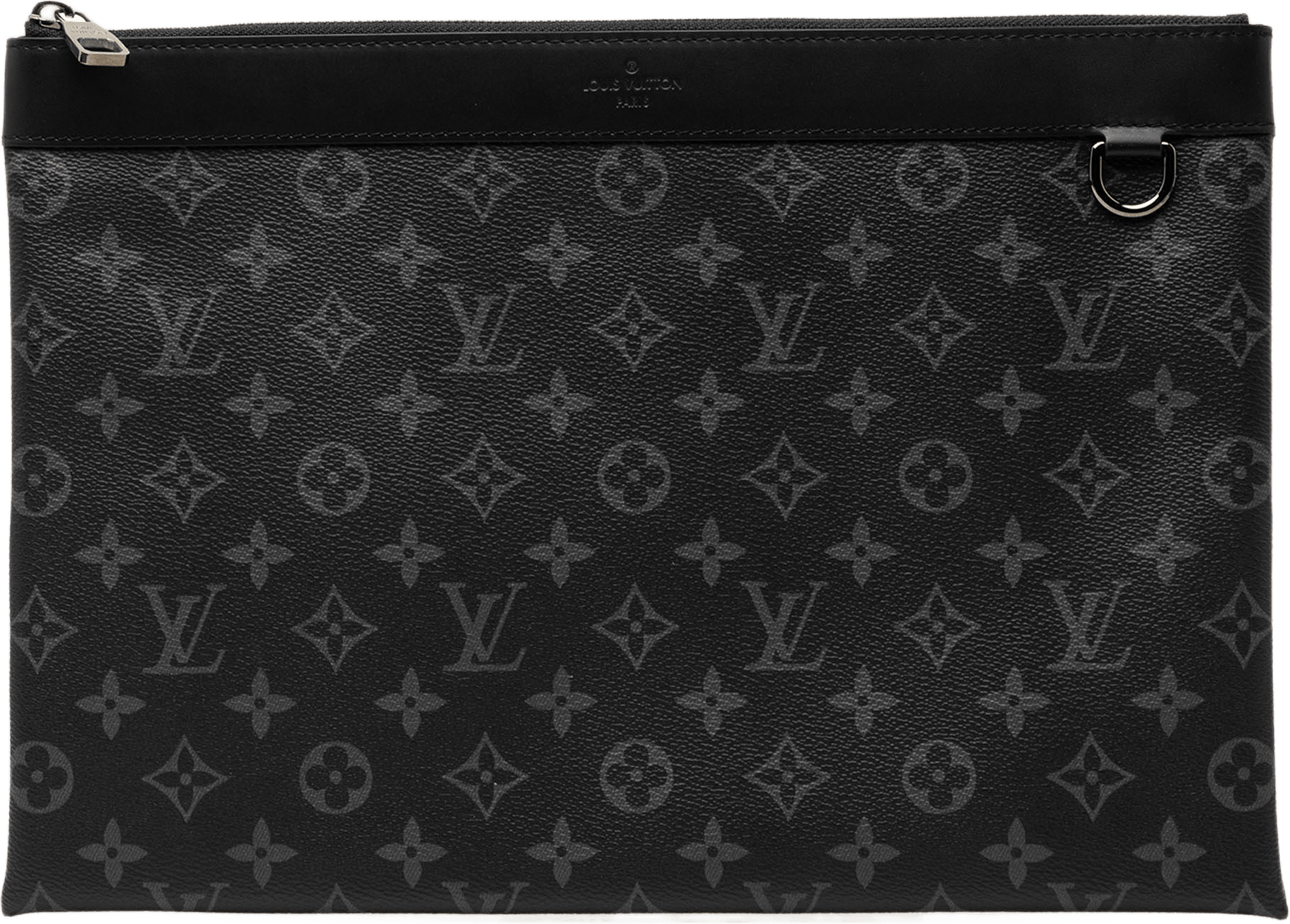 Louis Vuitton Monogram Eclipse Discovery Pochette Gm, från Luxclusif, i färgen svart.