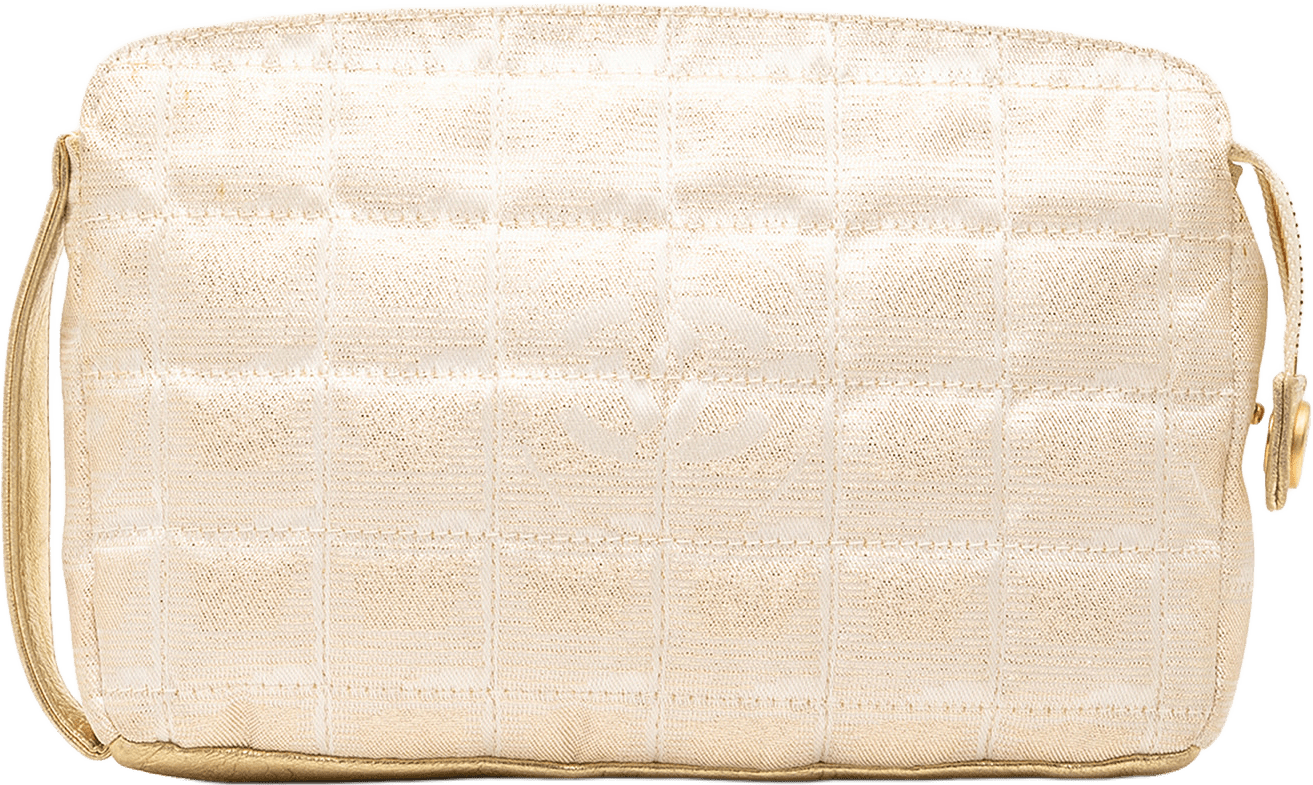 Chanel New Travel Line Canvas Pouch, från Luxclusif, i färgen beige.
