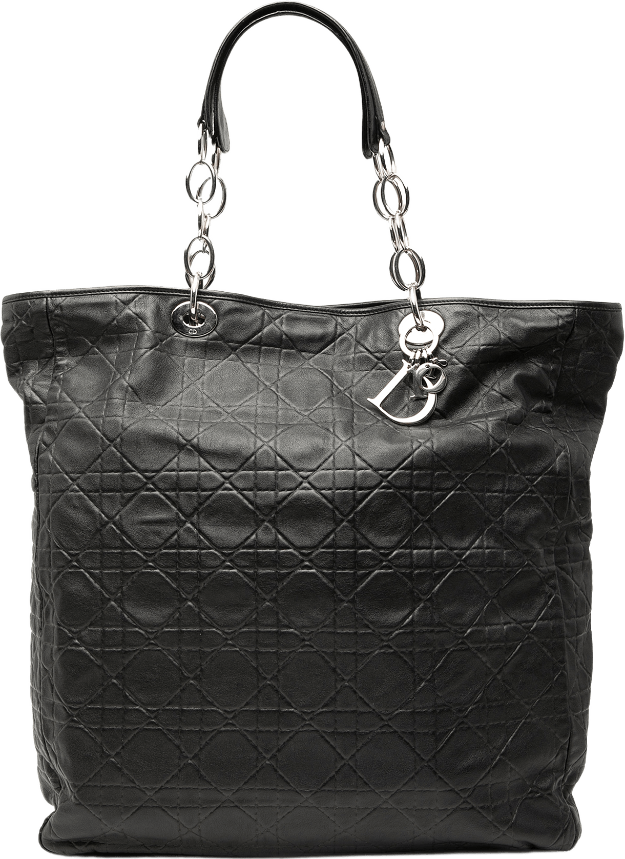 Dior Large Lambskin Cannage Lady Dior Soft Shopping Tote, från Luxclusif, i färgen black.