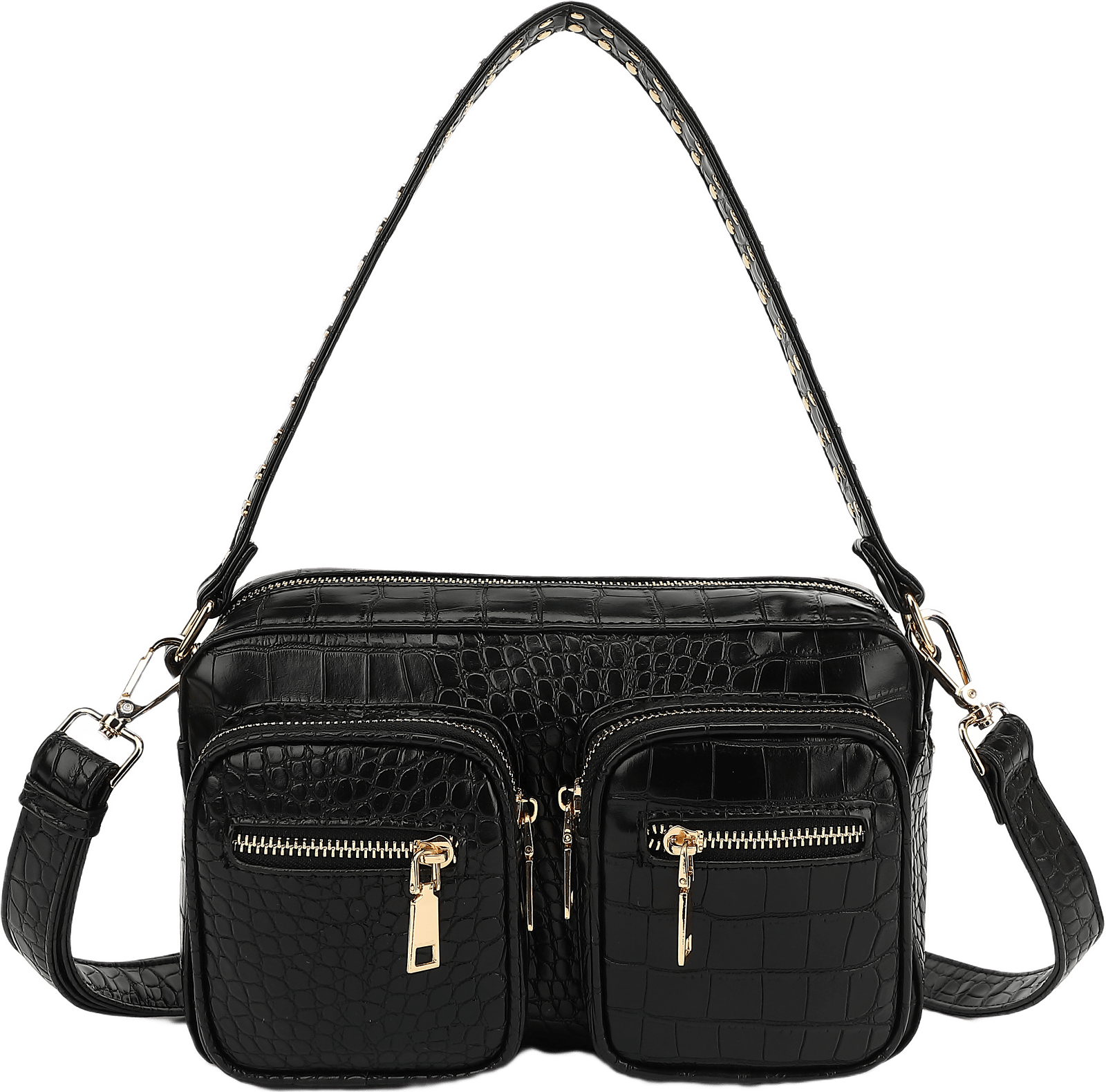 Celina Bag W. Gold - Black Croc