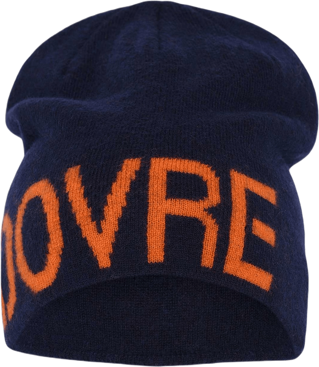 Ekologisk Ull, Beanie Hatt, Navy, från Dovre, i färgen orange.
