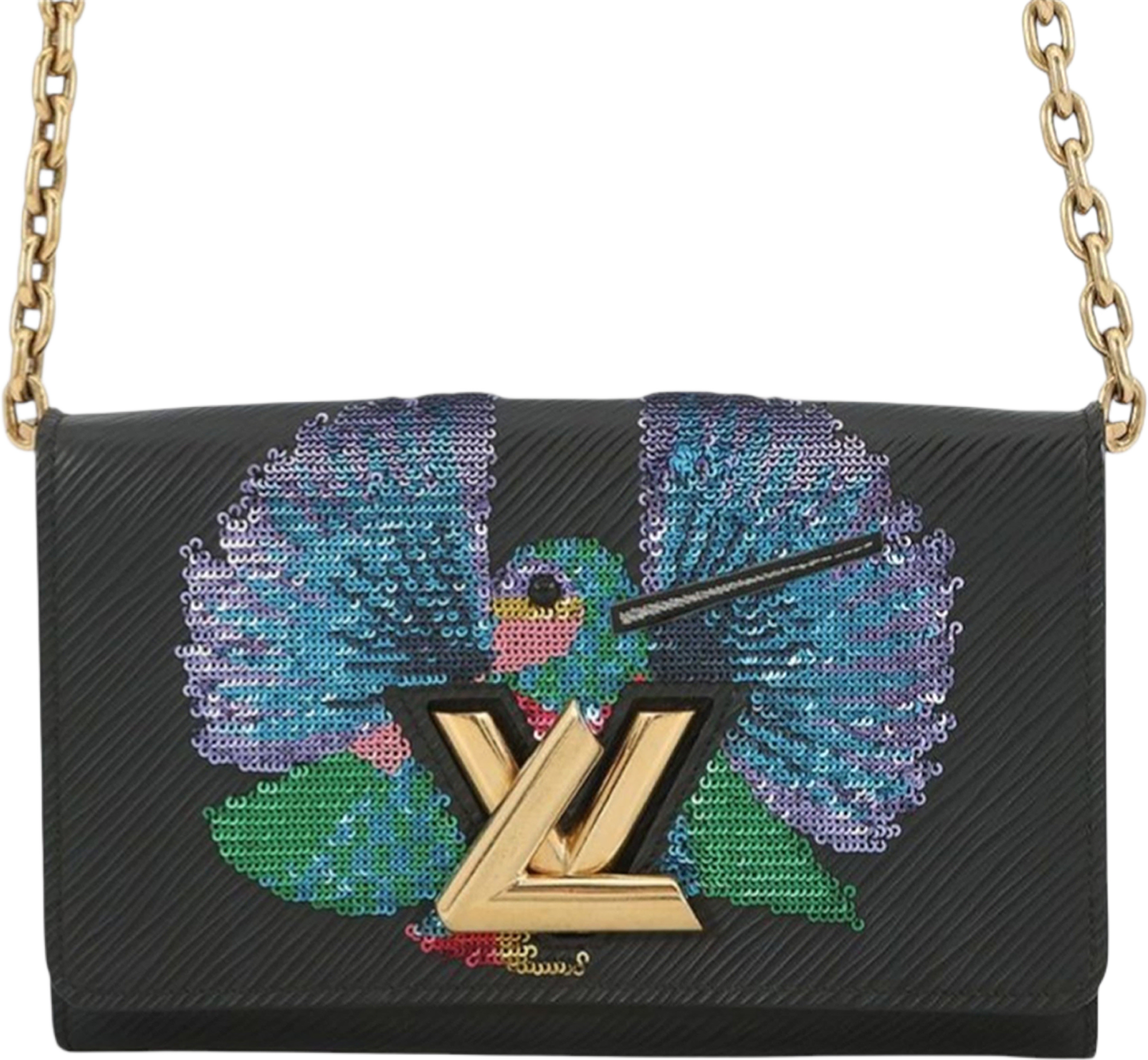 Louis Vuitton Epi Sequin Bird Twist Wallet On Chain, från Luxclusif, i färgen black.