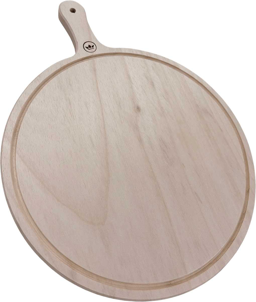 Dutchdeluxes Stor Solid Träskär- Och Serveringsbräda – Rund med handtag – Horeca-godkänd, från Dutchdeluxes, i färgen brown.
