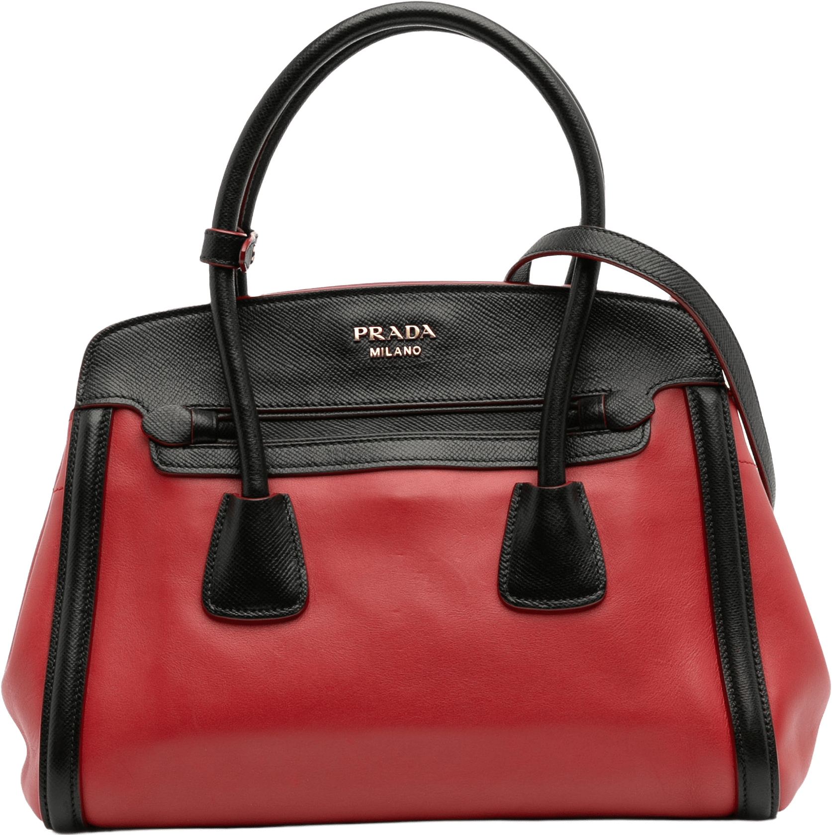 Prada Bicolor Saffiano And City Calf Tote, från Luxclusif, i färgen red.