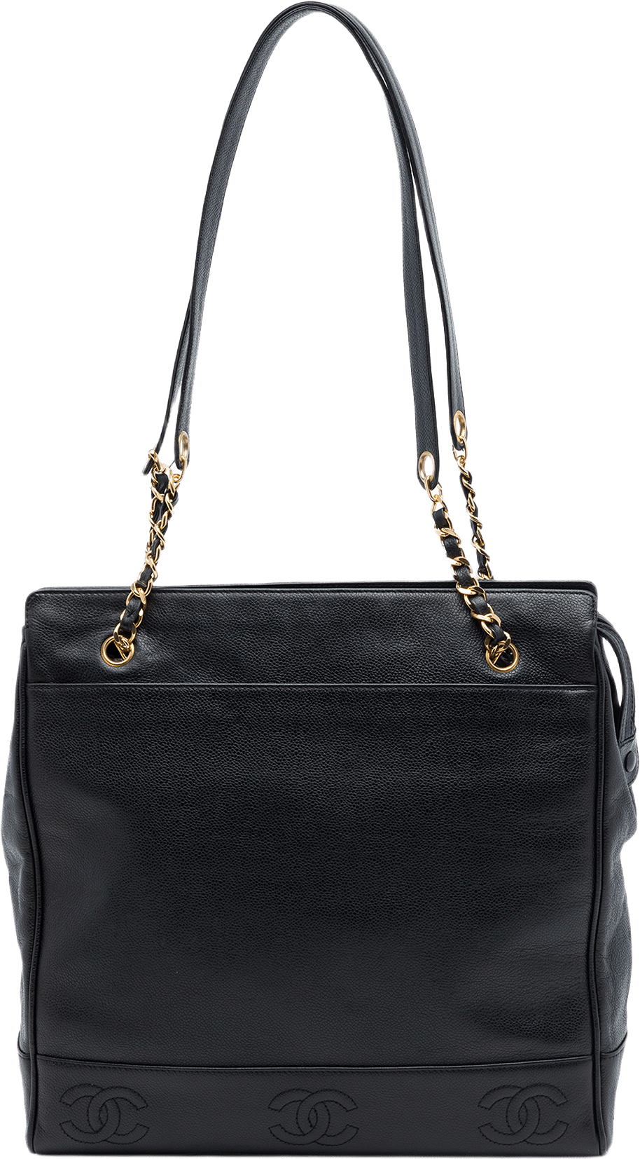 Chanel Triple Cc Caviar Tote, från Luxclusif, i färgen svart.