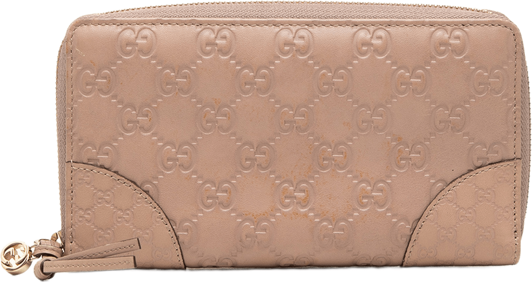 Gucci Guccissima Bree Zip Around Long Wallet, från Luxclusif, i färgen rosa.