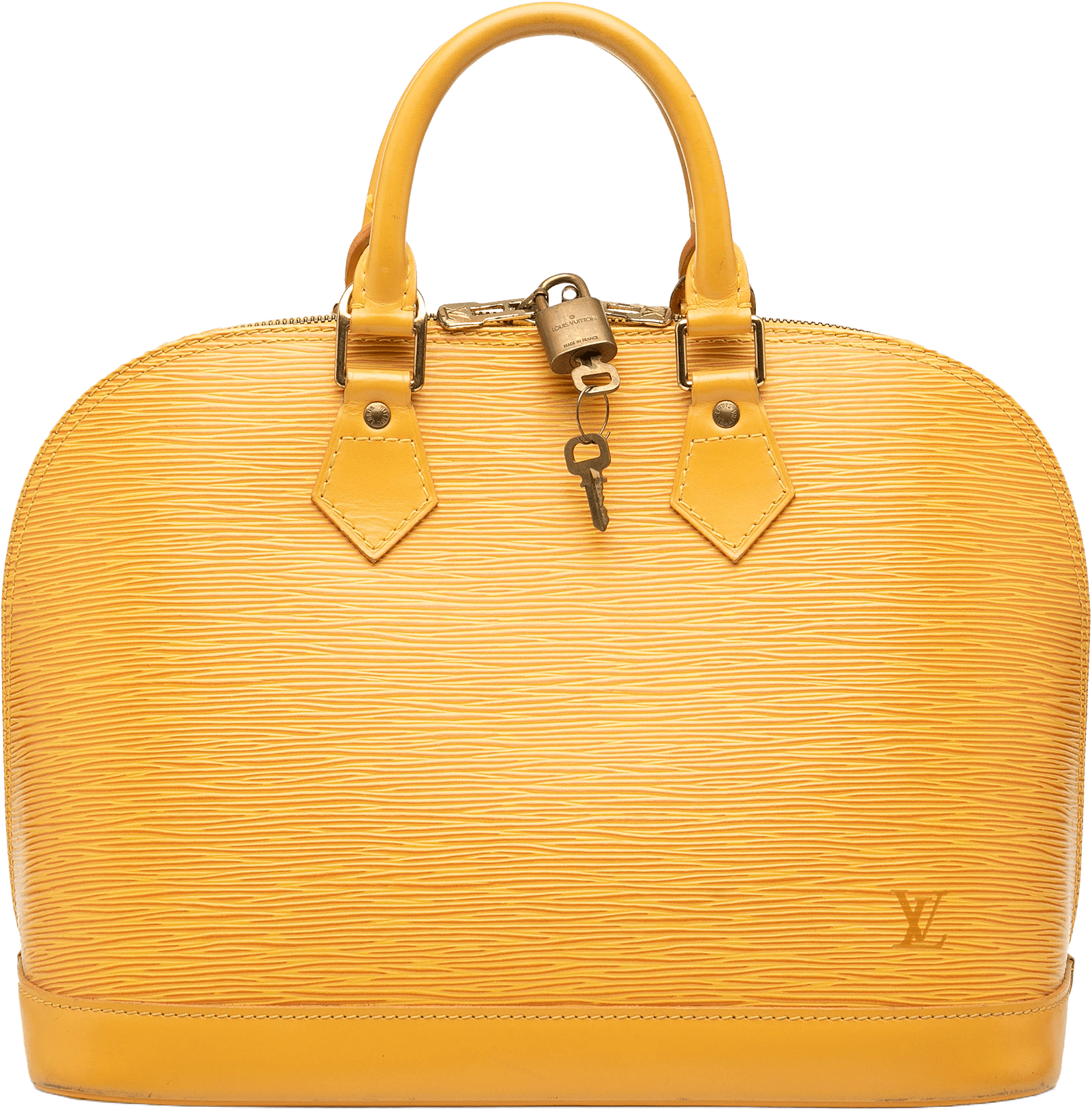 Louis Vuitton Epi Alma Pm, från Luxclusif, i färgen yellow.