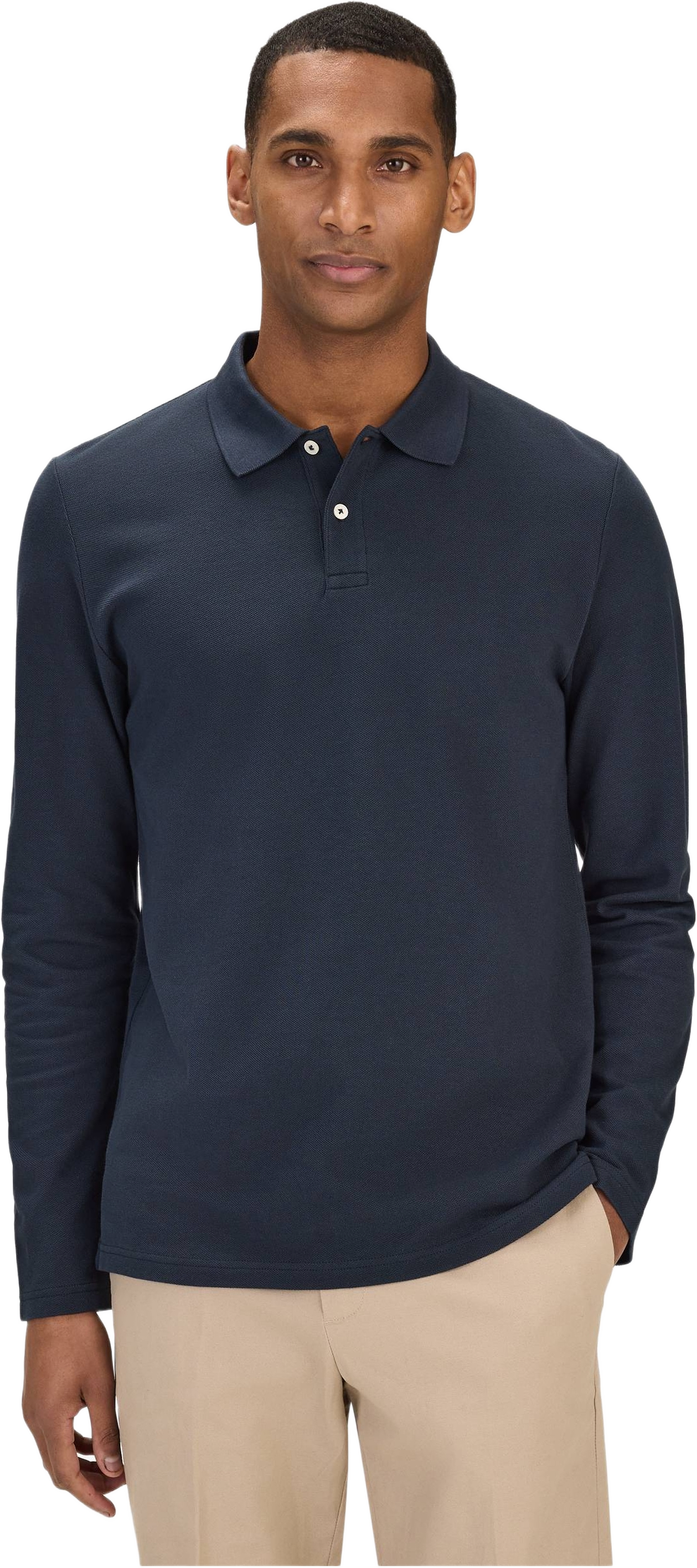 Cotton L/s Polo Piké (otis), från John Henric, i färgen navy blue.