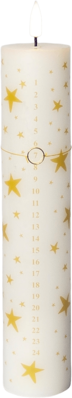 Luna Led Kalenderljus Vit Med Stjärnor Ø5 X 25 Cm 1st, från Led Nordic, i färgen white.