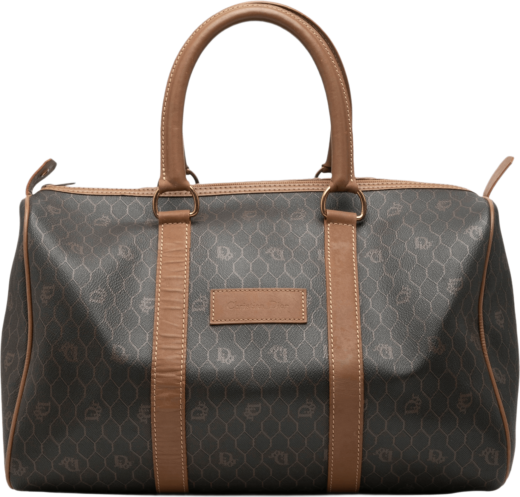 Dior Honeycomb Coated Canvas Boston Bag, från Luxclusif, i färgen svart.
