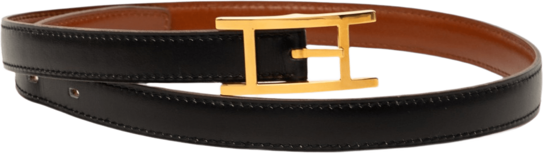 Hermès Box Calf Quentin Reversible Belt, från Luxclusif, i färgen svart.