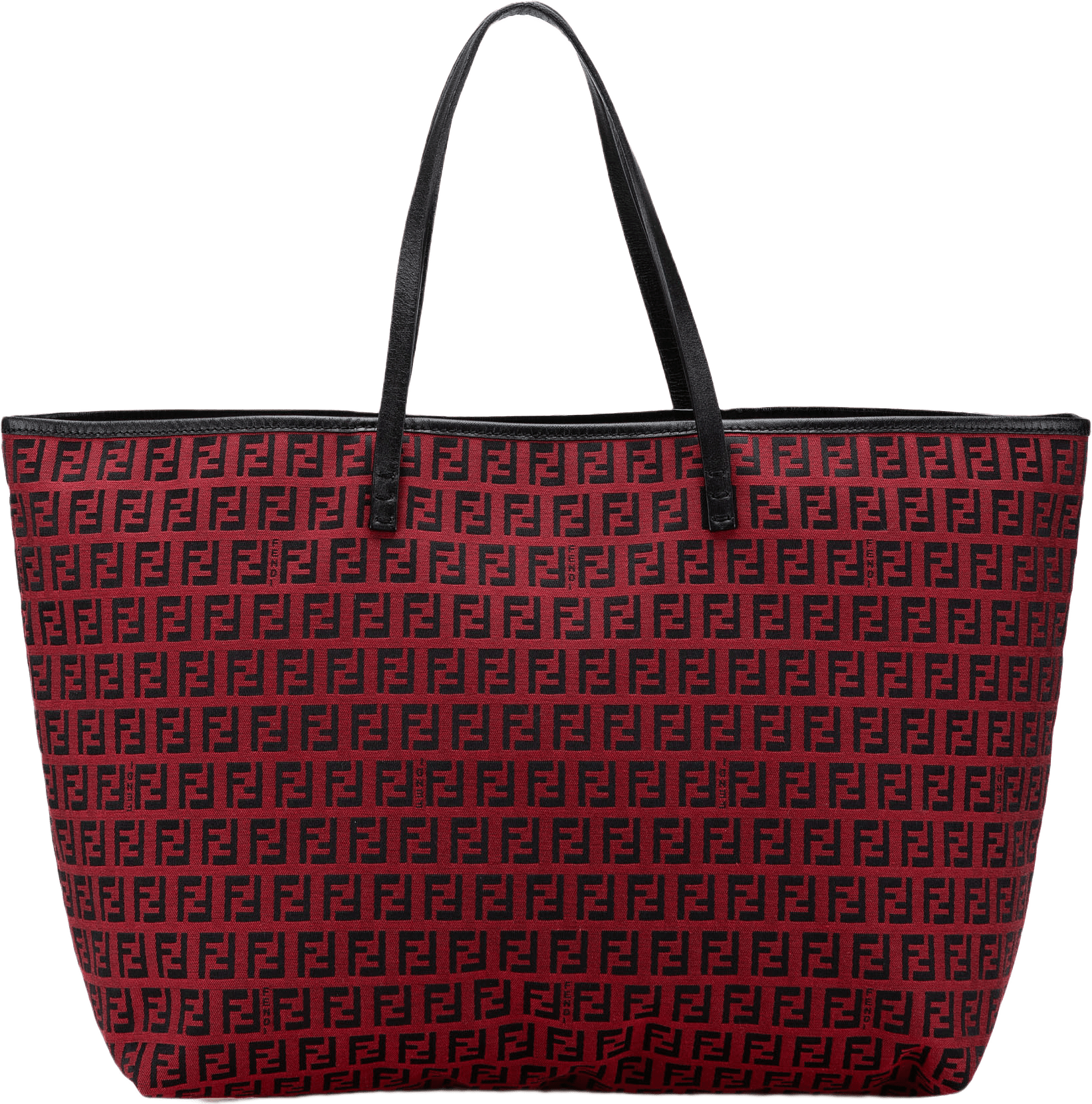 Fendi Medium Zucchino Canvas Roll Tote, från Luxclusif, i färgen dark red.