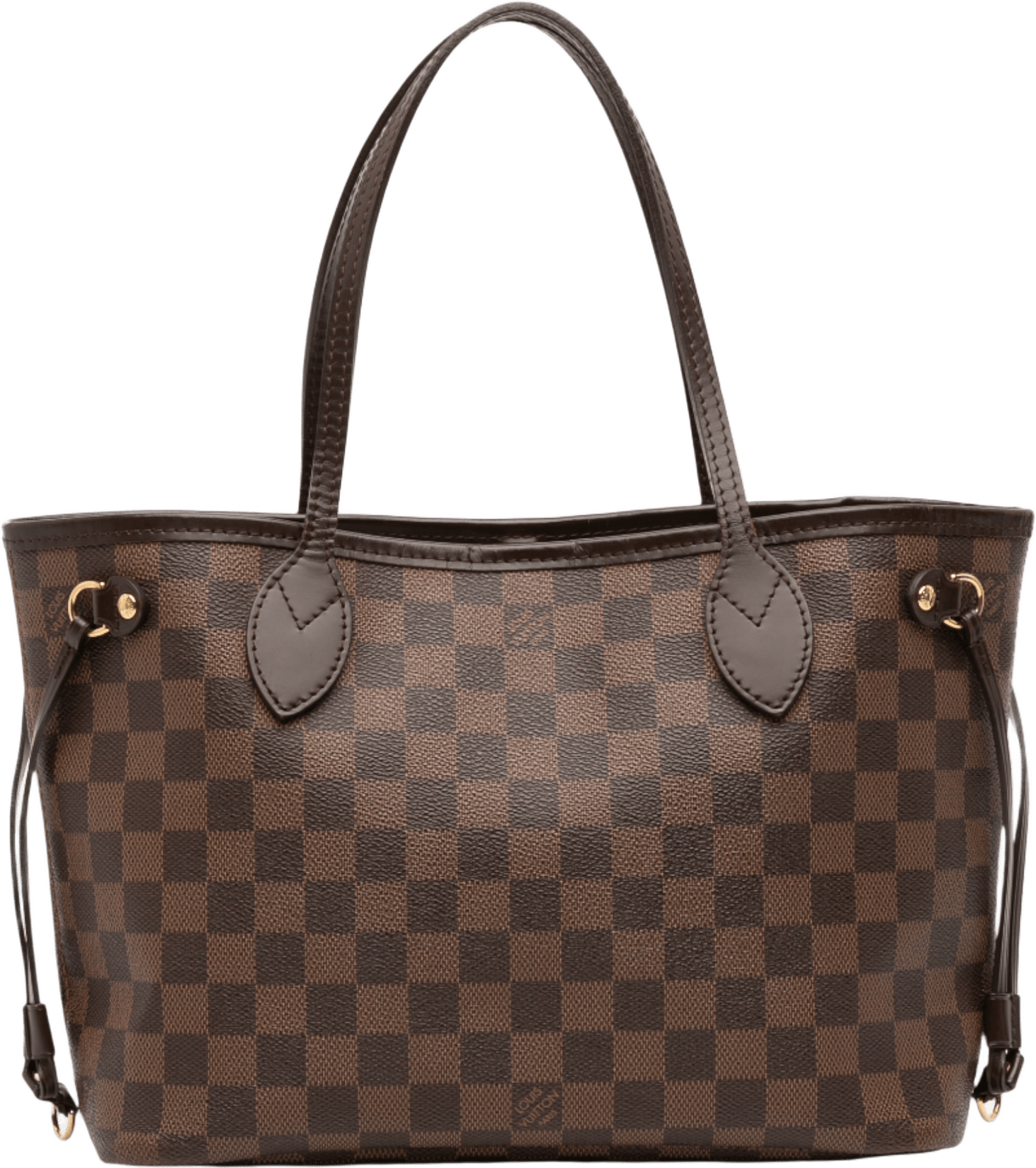 Louis Vuitton Damier Ebene Neverfull Pm, från Luxclusif, i färgen brown.