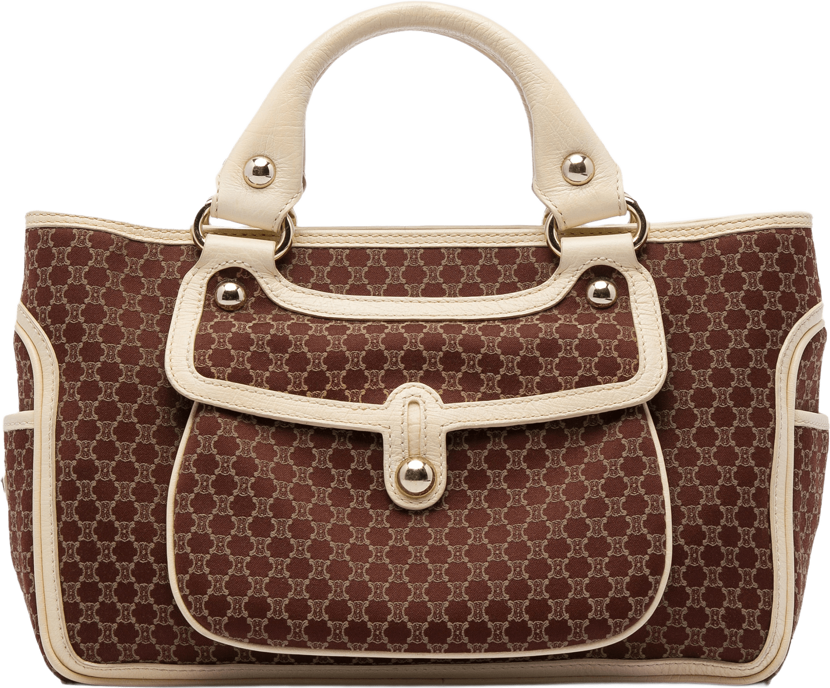 Celine Macadam Canvas Boogie Handbag, från Luxclusif, i färgen brun.