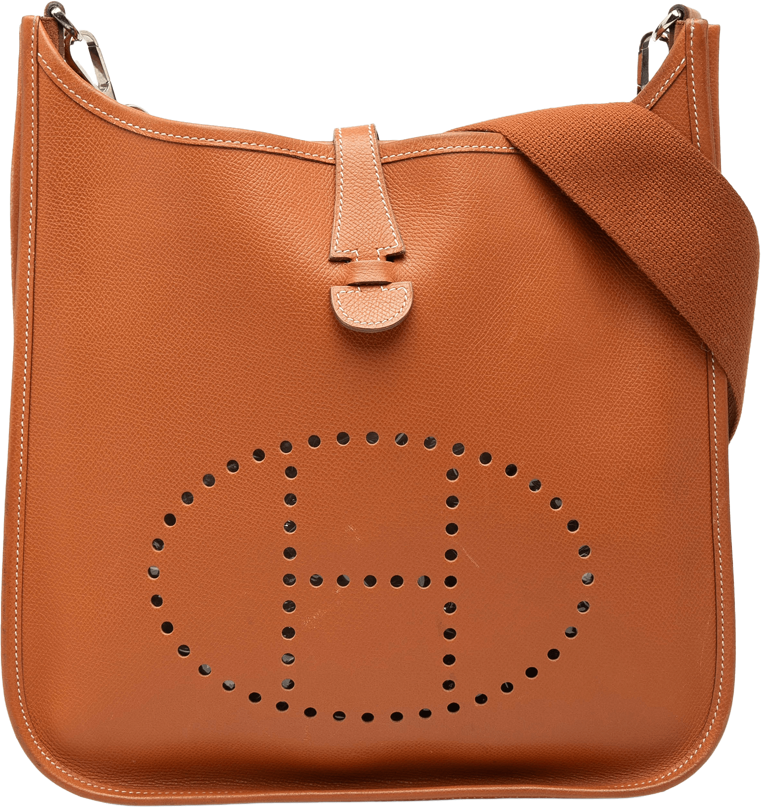 Hermès Epsom Evelyne Pm, från Luxclusif, i färgen brown.