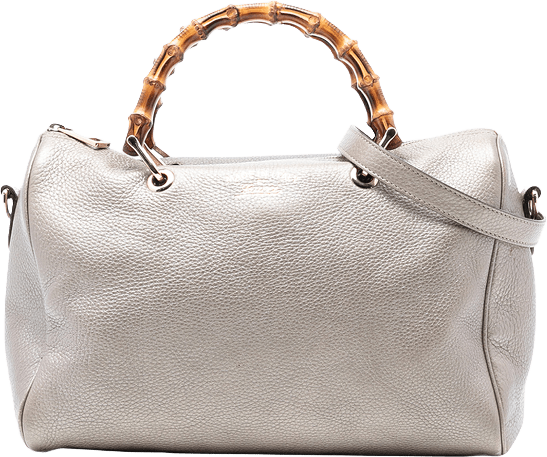 Gucci Medium Calfskin Bamboo Shopper Boston Bag, från Luxclusif, i färgen gold.