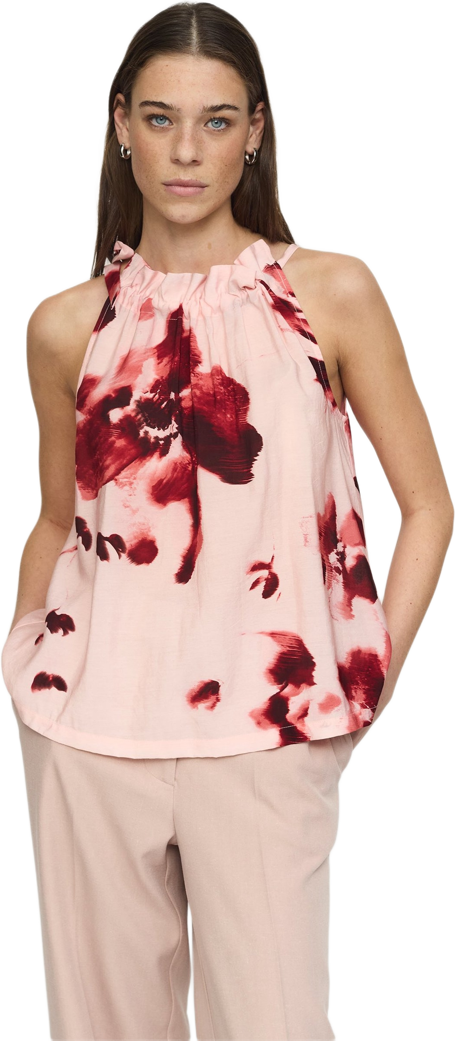 Srhaina Print Top - Blurred Flower Lotus, från Soft Rebels, i färgen blurred flower lotus.