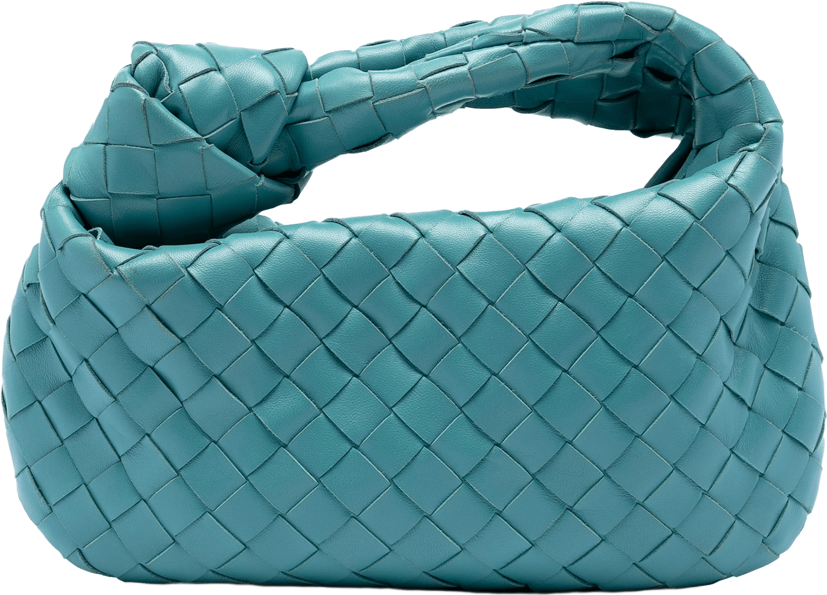 Bottega Veneta Mini Nappa Intrecciato Jodie, från Luxclusif, i färgen turquoise.