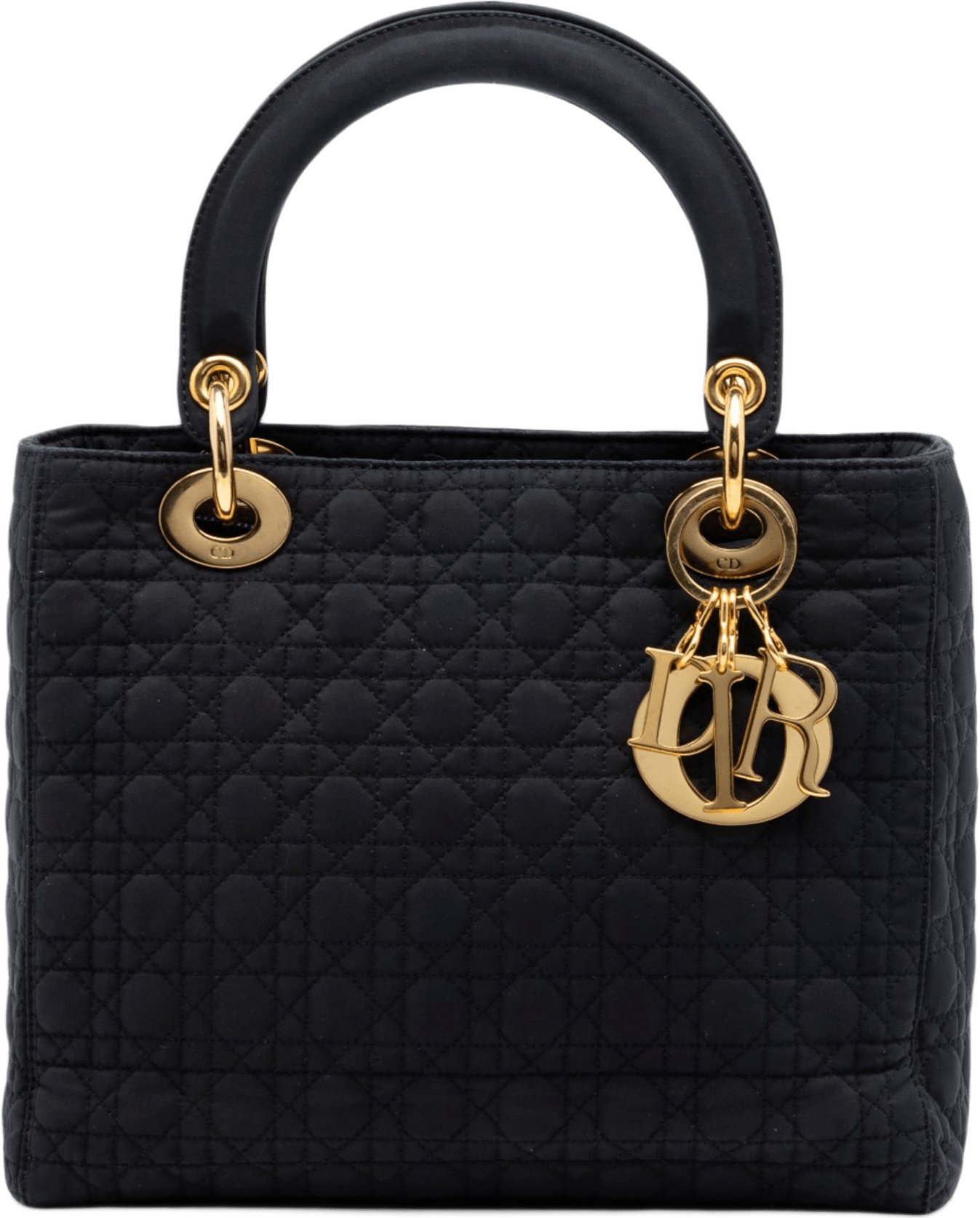 Dior Medium Nylon Microcannage Lady Dior, från Luxclusif, i färgen black.