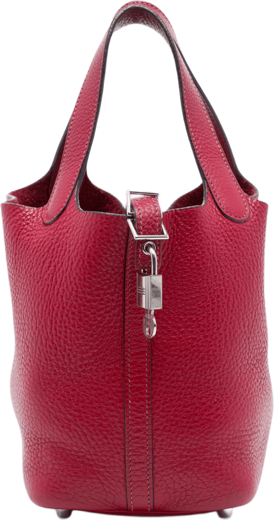 Hermès Clemence Picotin Lock 18, från Luxclusif, i färgen röd.