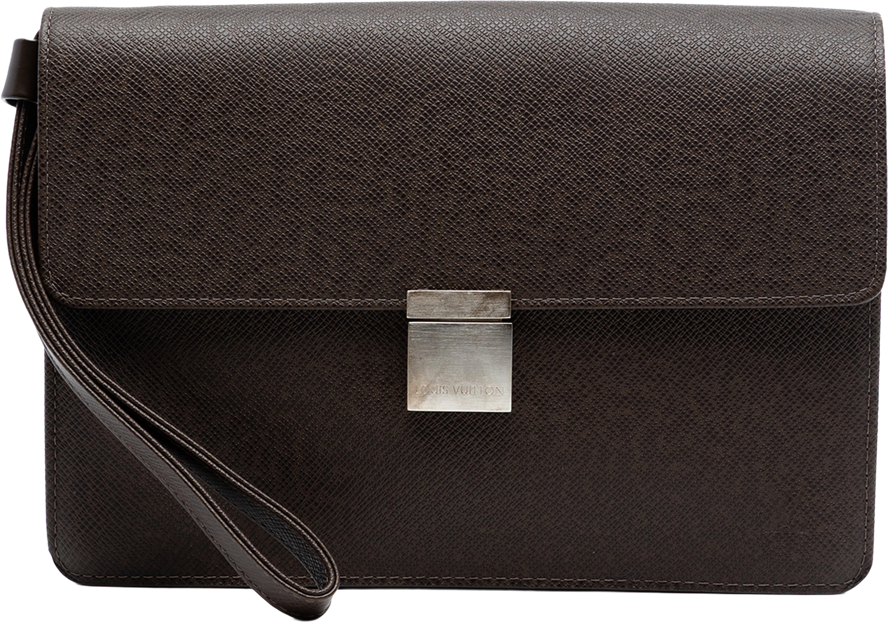 Louis Vuitton Taiga Selenga, från Luxclusif, i färgen dark brown.