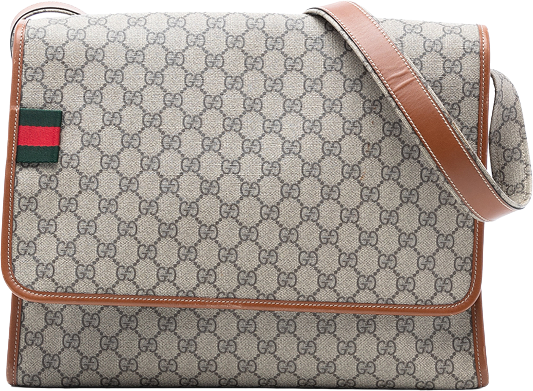 Gucci Gg Supreme Web Messenger Bag, från Luxclusif, i färgen beige.