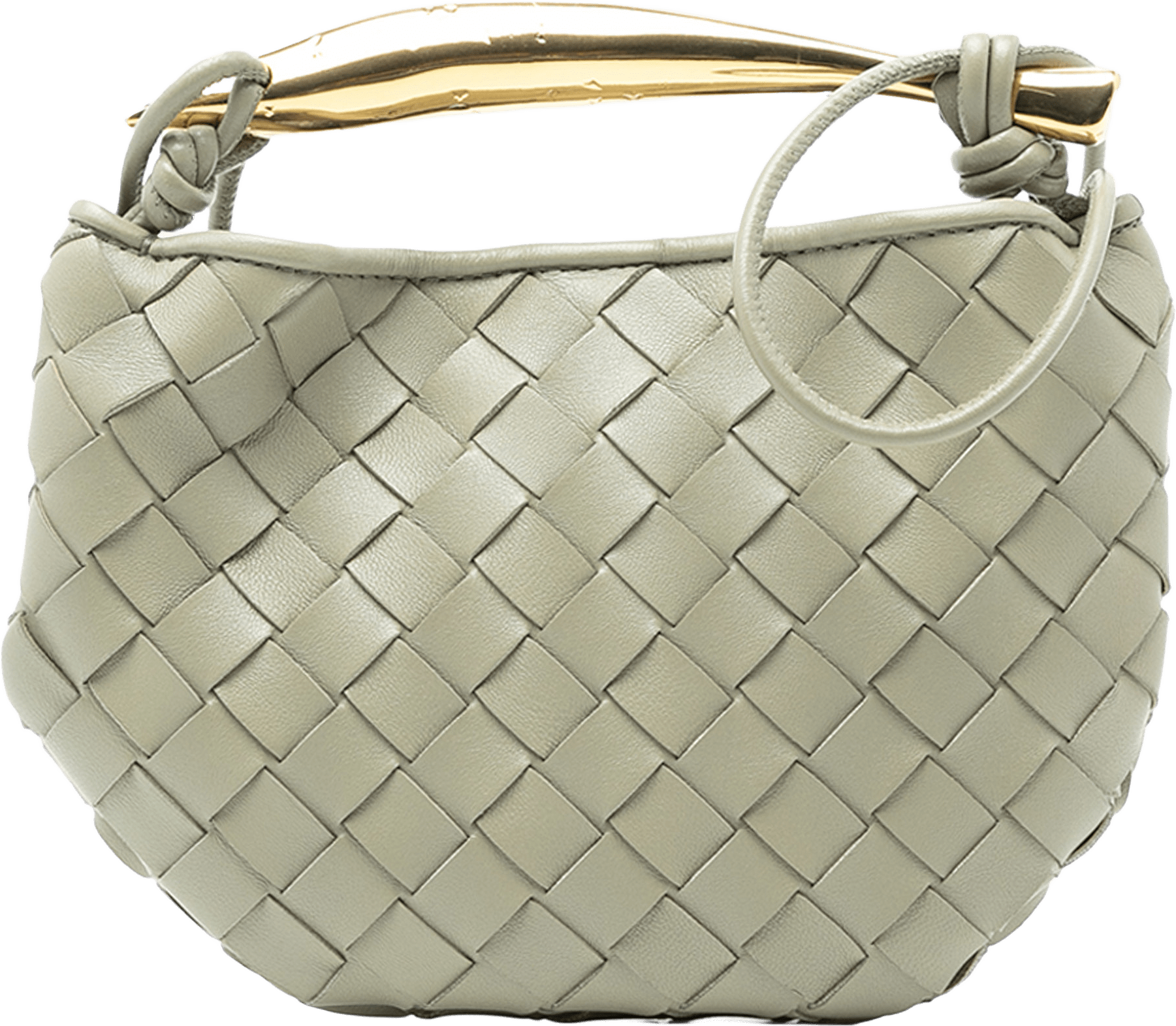 Bottega Veneta Baby Lambskin Intrecciato Sardine, från Luxclusif, i färgen taupe.