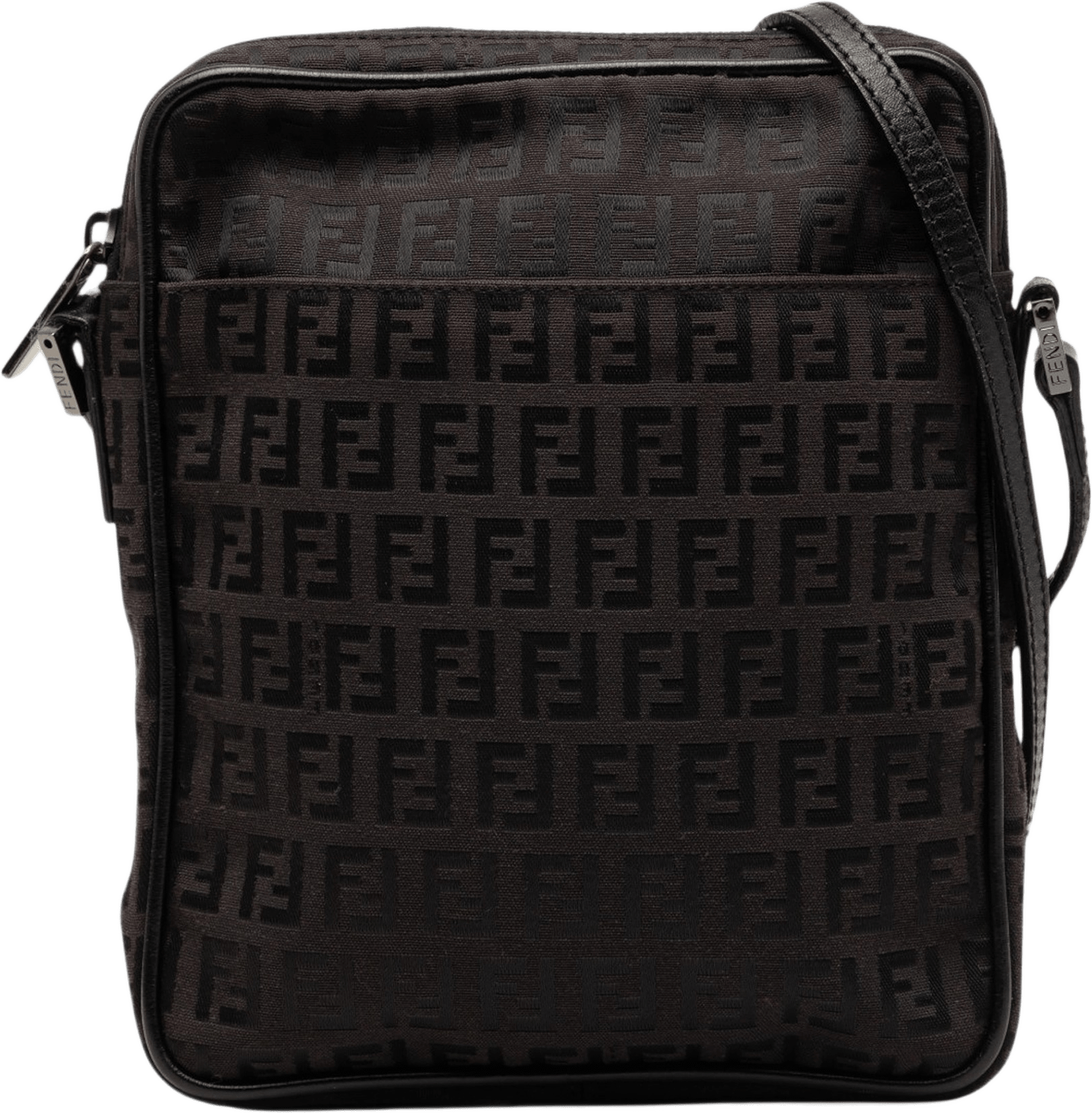 Fendi Zucchino Canvas Crossbody, från Luxclusif, i färgen black.