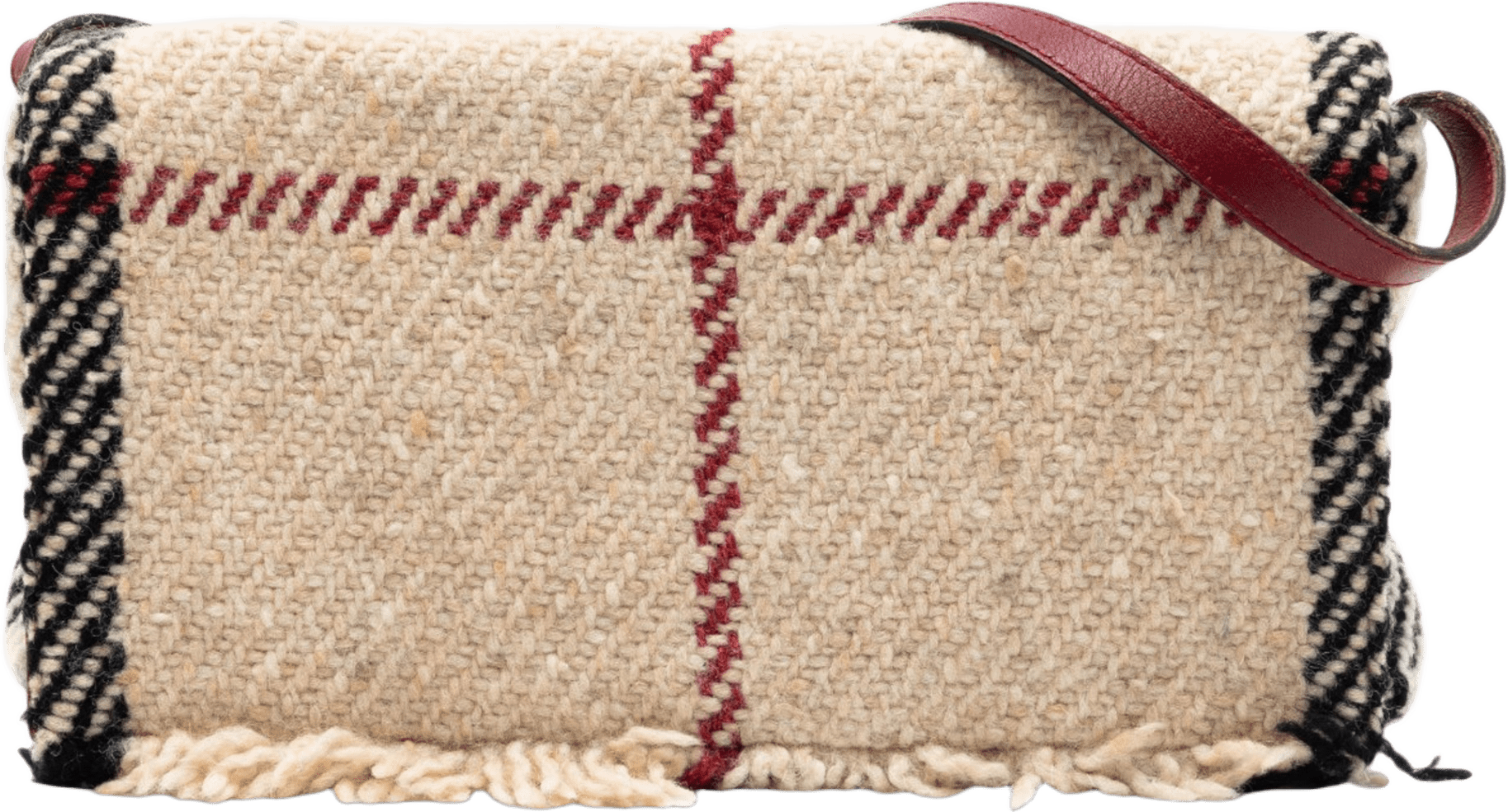 Burberry Mega Check Wool Shoulder Bag, från Luxclusif, i färgen beige.