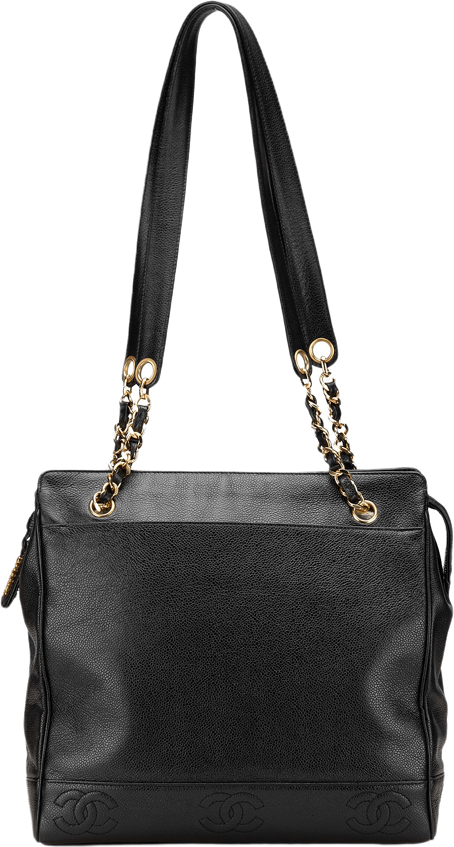 Chanel Triple Cc Caviar Tote, från Luxclusif, i färgen black.