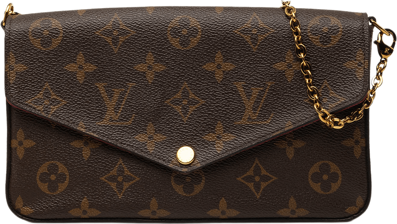 Louis Vuitton Monogram Pochette Felicie, från Luxclusif, i färgen brun.