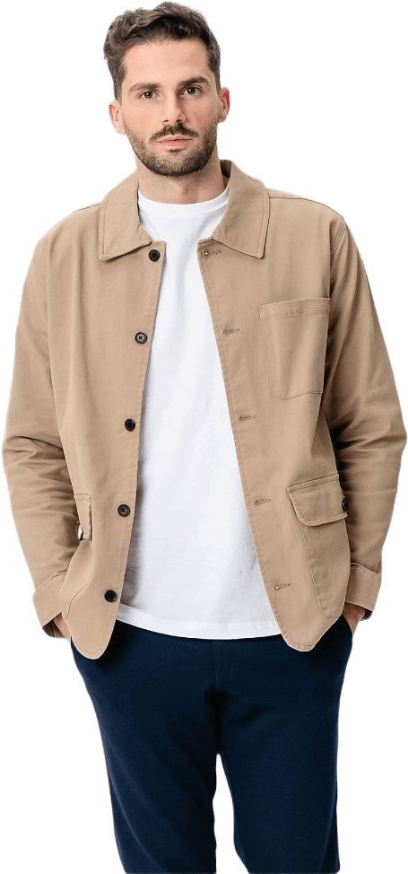 Twill Shirt Jacka, från TeeShoppen, i färgen mörk sand.