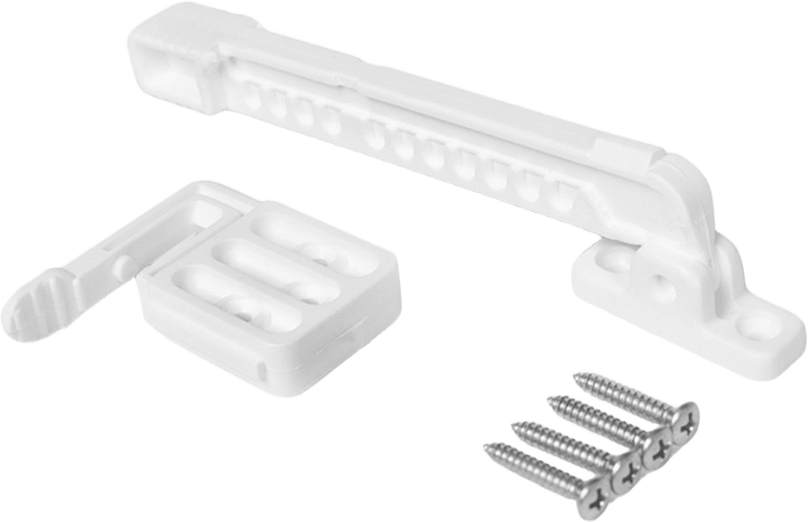 Vädringsbeslag Safetyfitting Elin Homesafety 2-pack, från HomeSafety, i färgen vit, inåtgående fönster.