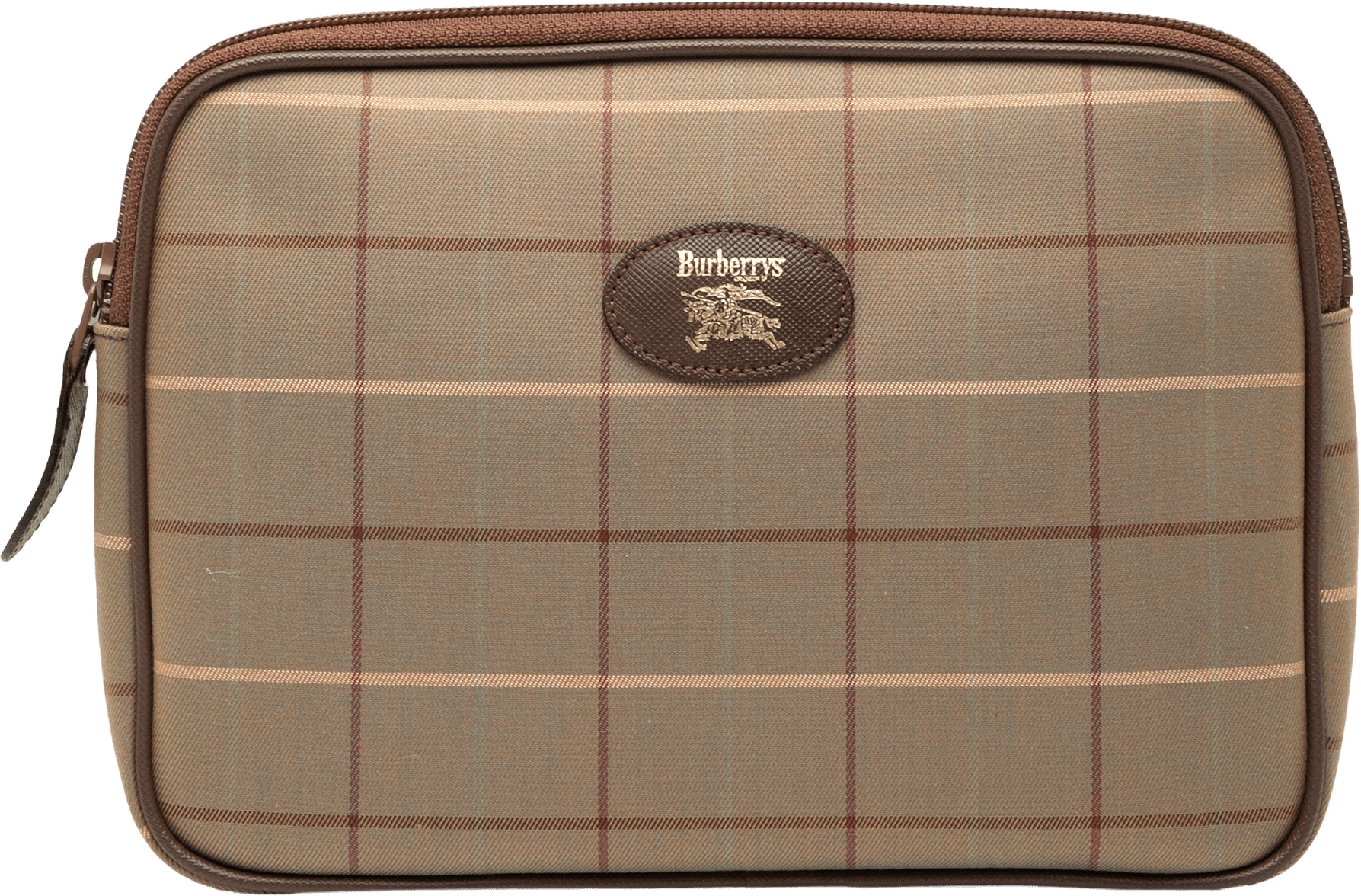 Burberry Vintage Check Canvas Clutch, från Luxclusif, i färgen light brown.