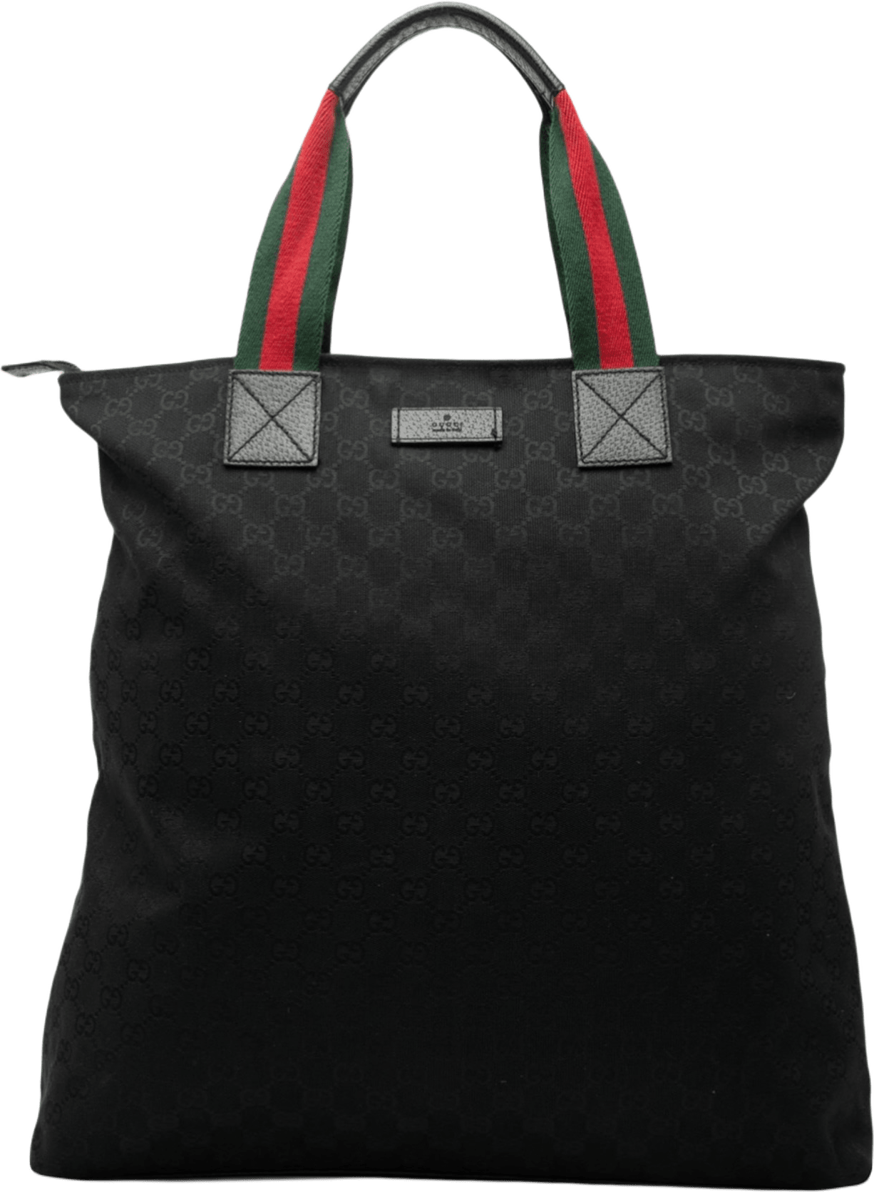 Gucci Gg Canvas Web Vertical Tote, från Luxclusif, i färgen black.