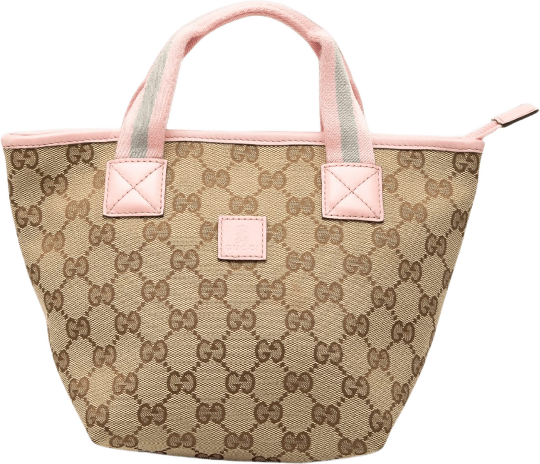 Gucci Childrens Mini Gg Canvas Web Handbag, från Luxclusif, i färgen rosa.