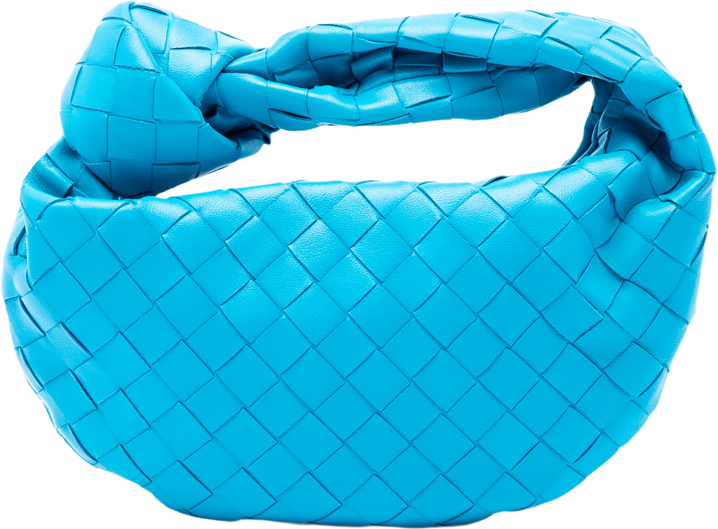 Bottega Veneta Mini Nappa Intrecciato Jodie, från Luxclusif, i färgen blå.